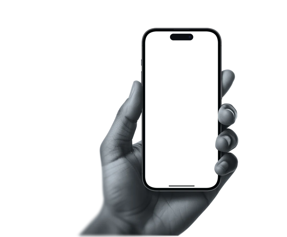 A hand holding a phone running Kalam
